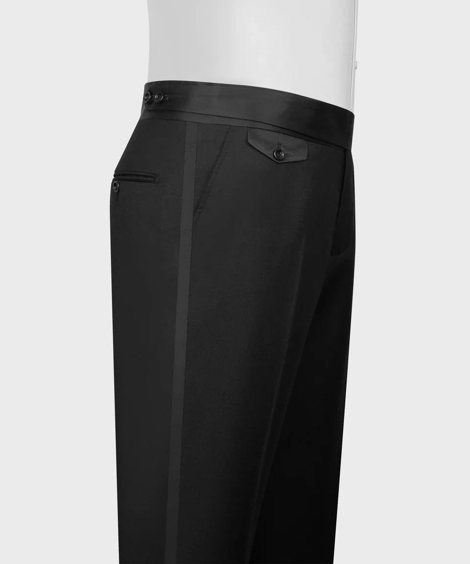 Black formal trousers with satin side stripe