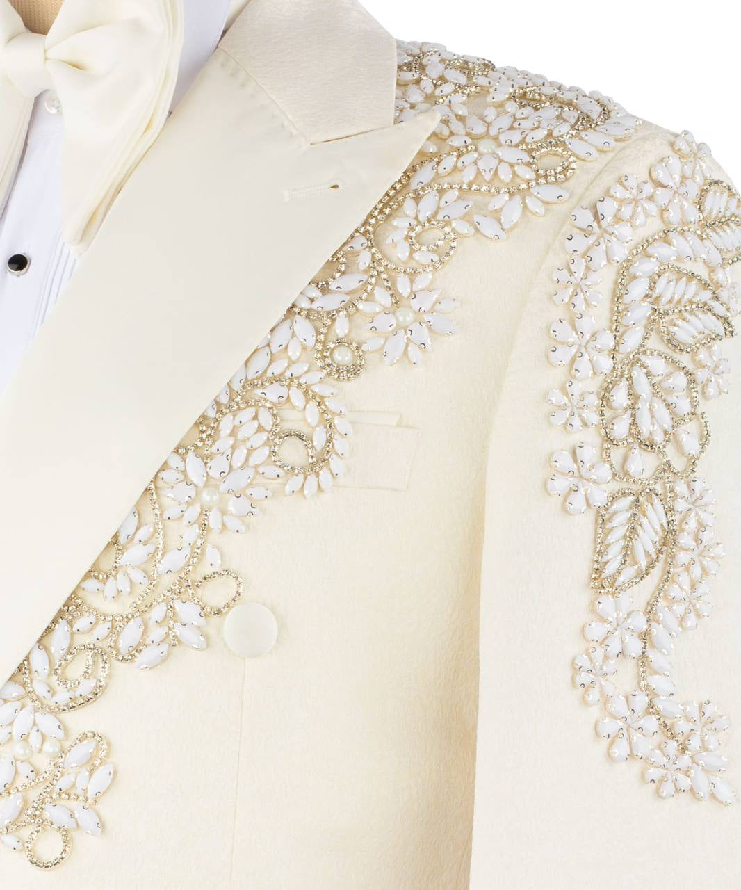 Ivory GEEMAN tuxedo embellishment detail