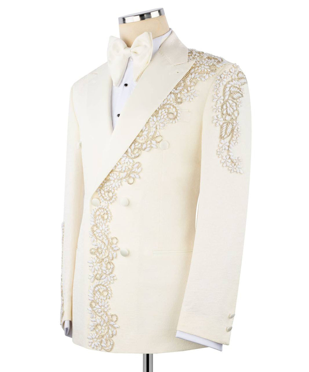 Ivory embellished GEEMAN tuxedo alternate angle