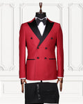 Red and black double-breasted GEEMAN tuxedo front view
